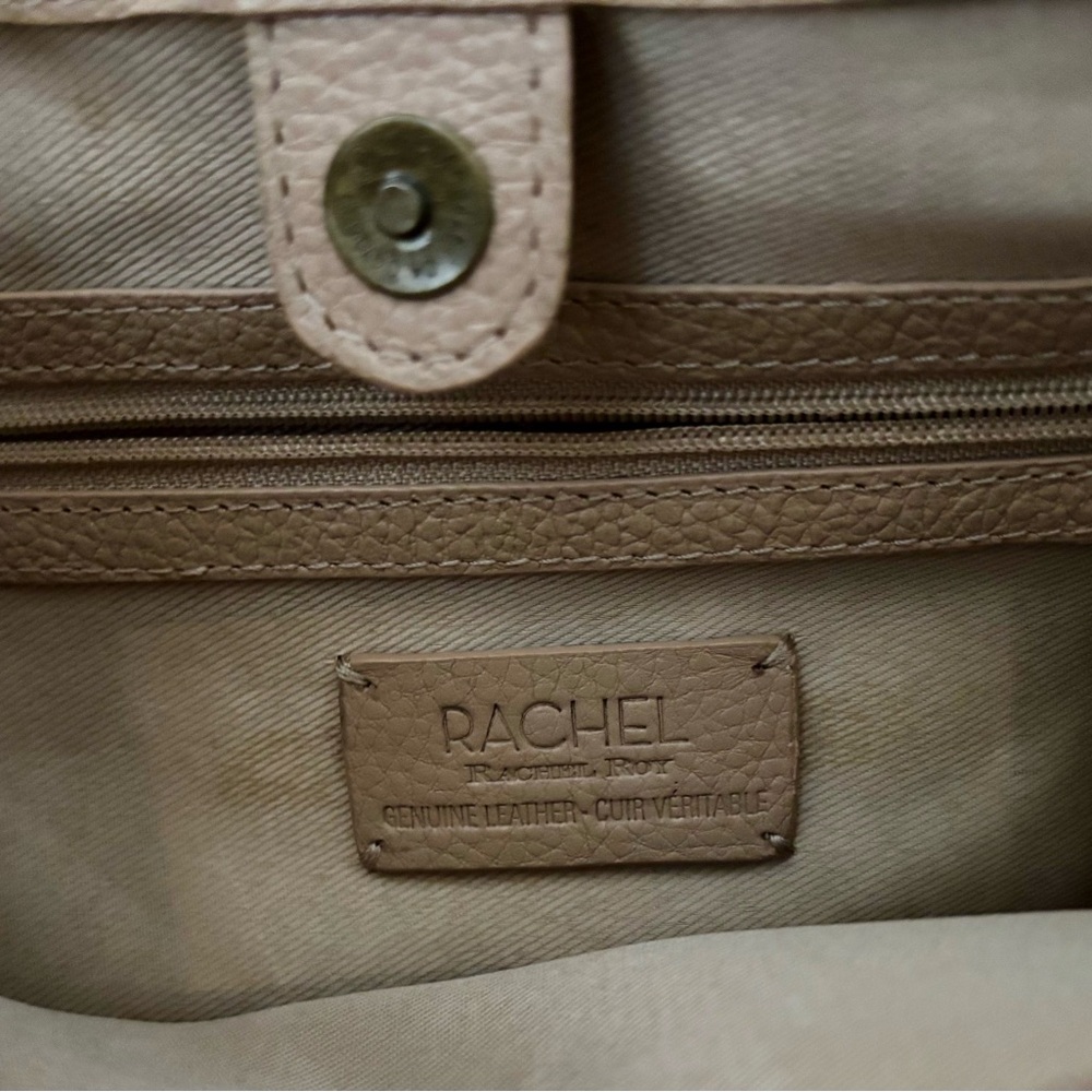 Rachel Roy Genuine Leather Satchel/Crossbody W/ Wood Handles - Taupe/Neutral View 5